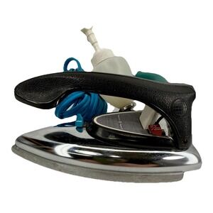 GE Travel Steam Iron H3F49 Vintage Portable Dual Voltage Complete w Spray Bottle